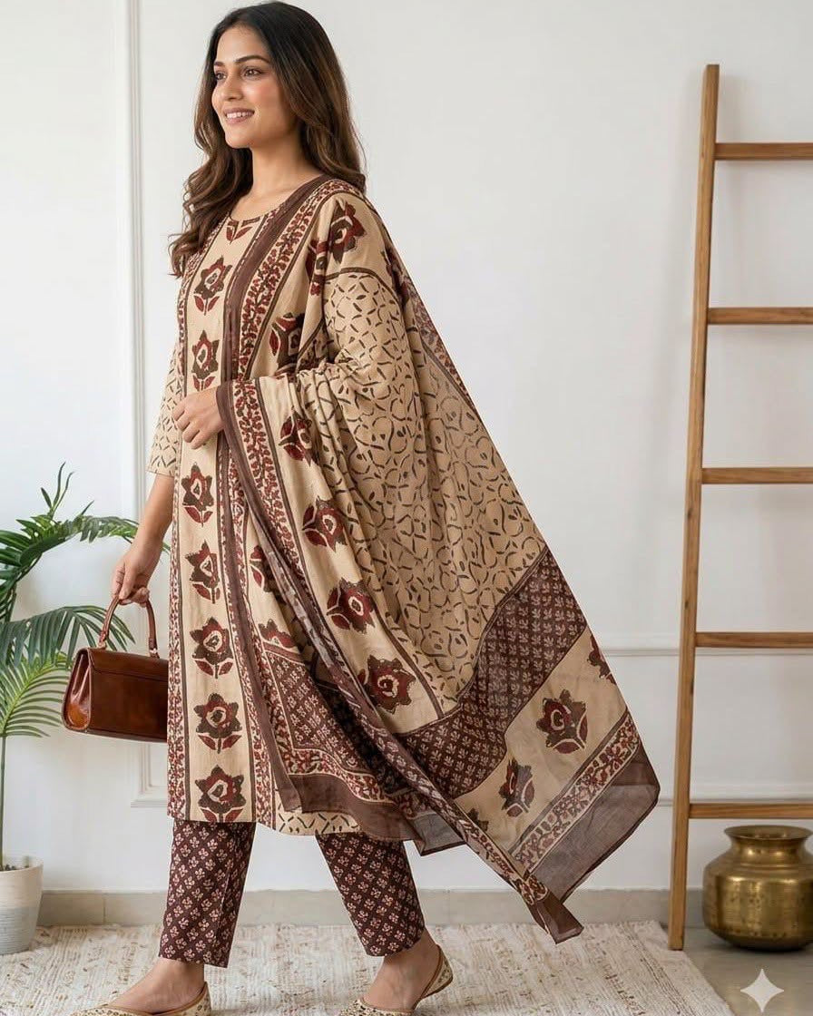 Elegant Printed Ethnic Kurta Set